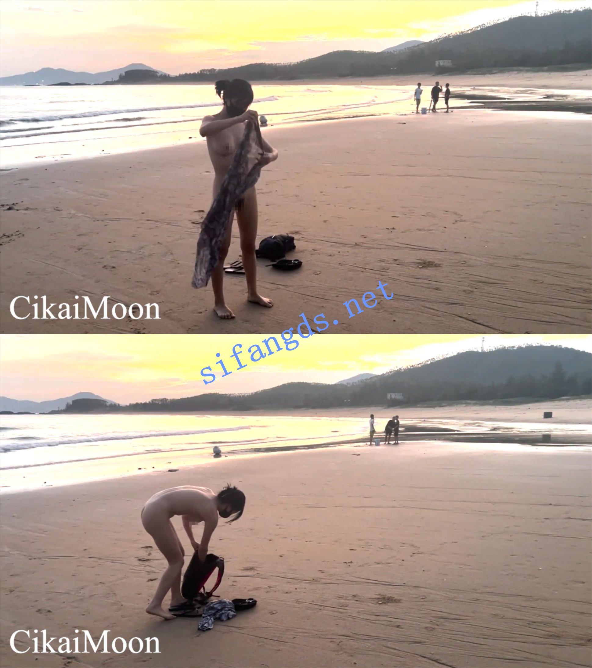 【cikaimoon】11月新海滩裸体无惧露出引路人嬉笑讨论大饱眼福